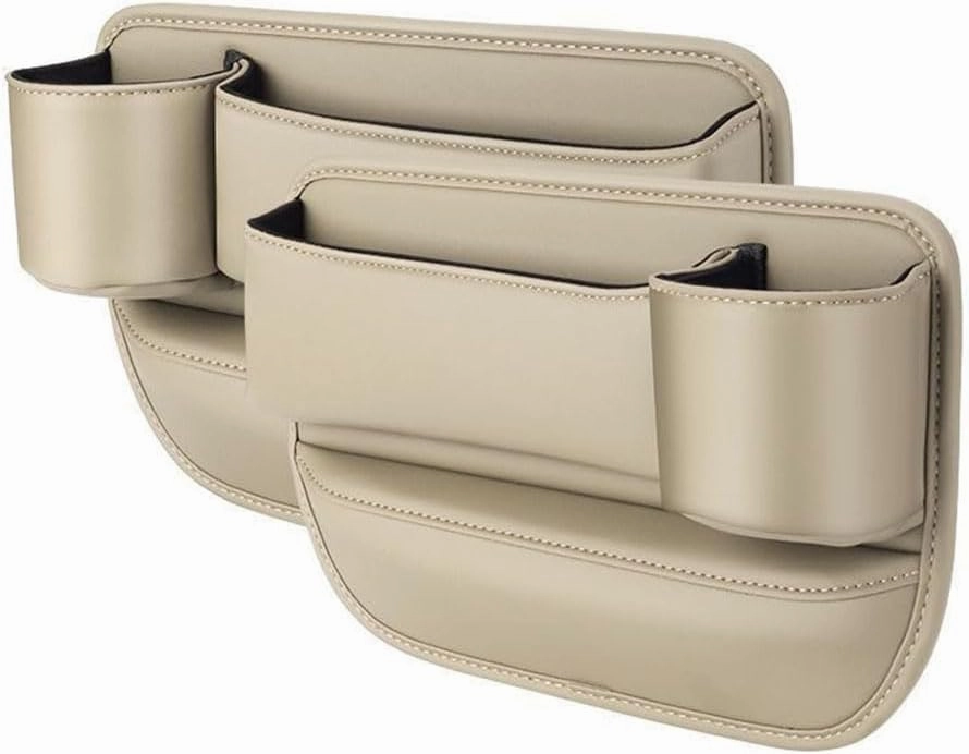 Car Seat Gap Filler Organizer for Mini Cooper 2014-2018 2-Door, Leather Cup Holder Crevice Bag Front Seats Center Console Side Storage Box for Cards Keys,D