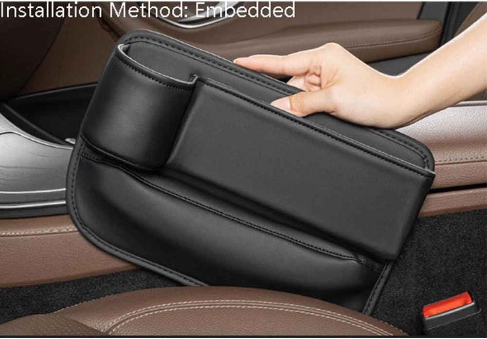 Car Seat Gap Filler Organizer for Mini Cooper 2014-2018 2-Door, Leather Cup Holder Crevice Bag Front Seats Center Console Side Storage Box for Cards Keys,D