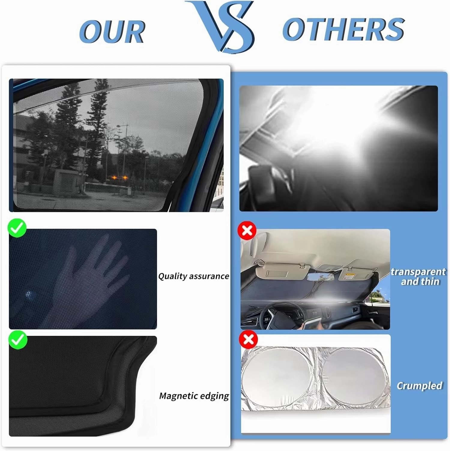 Car Side Window Sunshades for MAXUS T70 2019-2024,Automotive Window Tint Shades,Quick Install,Block UV and Protect Privacy,Front 2PCS