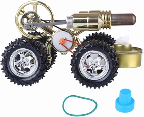 Car Stirling Engine Model Kit, Hot Air Stirling Engine Motor Vehicle Model Stirling Physical Experiment Engine, Mechanical Metal Stirling Motor Electricity Power Generator, Type 2
