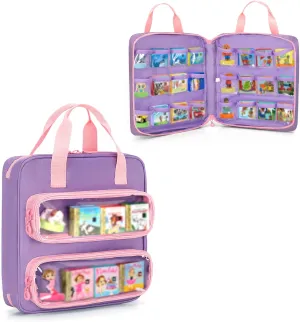 Carrying Case Compatible with Little Tikes Story Dream Machine Books, Hold Up to 8 Characters and 24 Books, Toy Storage Bag for Storybook, Character Collection
