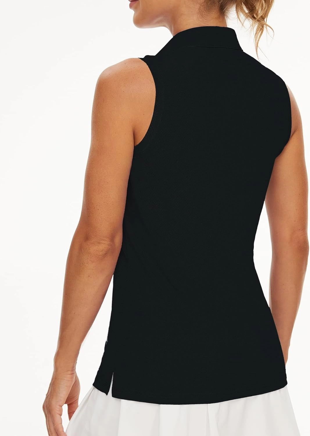 Casei Women's Sleeveless Golf Polo Shirts UPF 50  Quick Dry Collared Polo Shirts Athletic Tank Tops Shirts