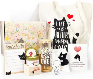 Cat Mom Gifts, Cat Lover Gifts For Women, Mothers Day Gift For Mom Cute Cats Themed Gift For Crazy Cat's Lady, Women, Daughters with 16oz Glass cup