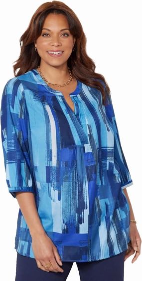Catherines Women's Plus Size Georgette Pintuck Tunic
