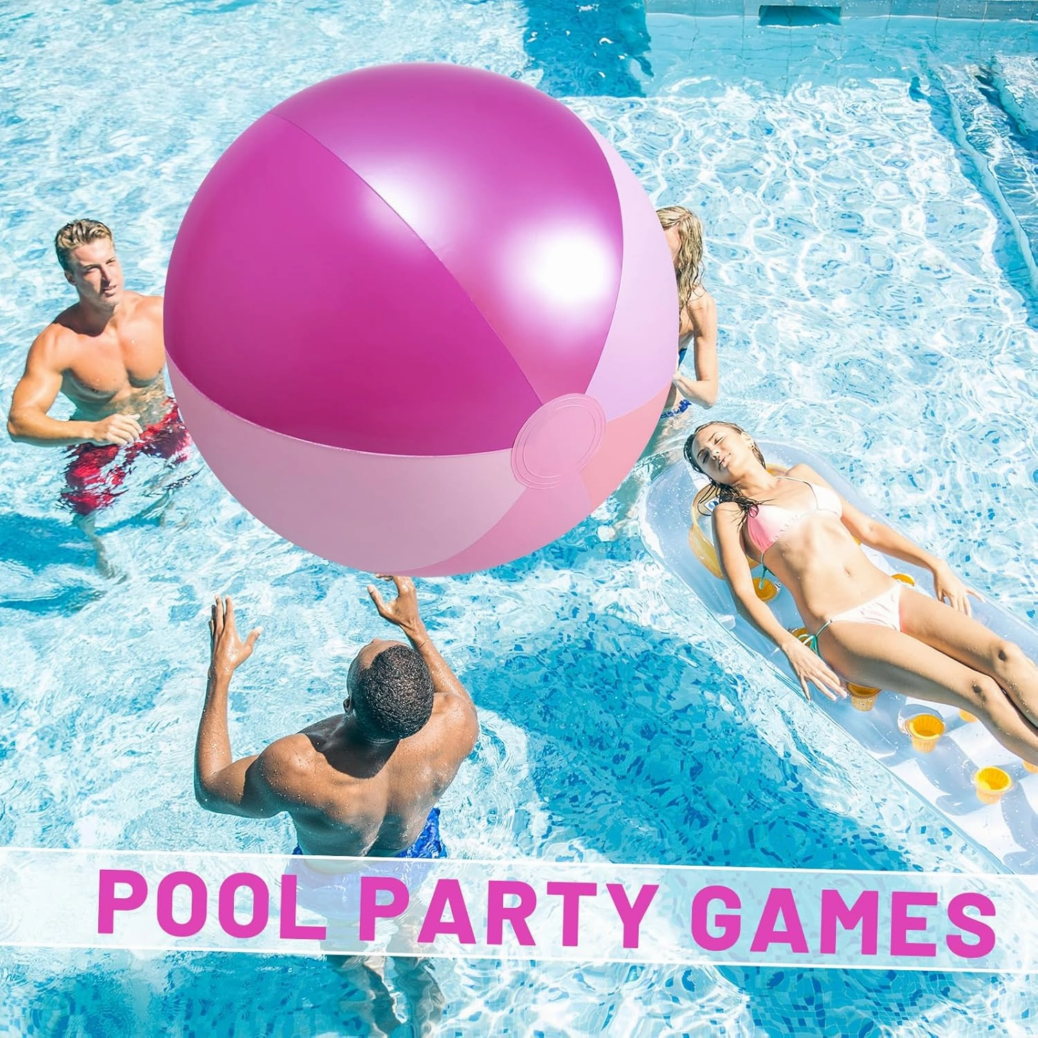 Ceenna 2 Pcs 60 Inch Giant Beach Ball Large Inflatable Pool Toy Balls Summer Swimming Toys Parties PVC Jumbo for Adults Summer Beach Pool Party Favor(Purple,Elegant)
