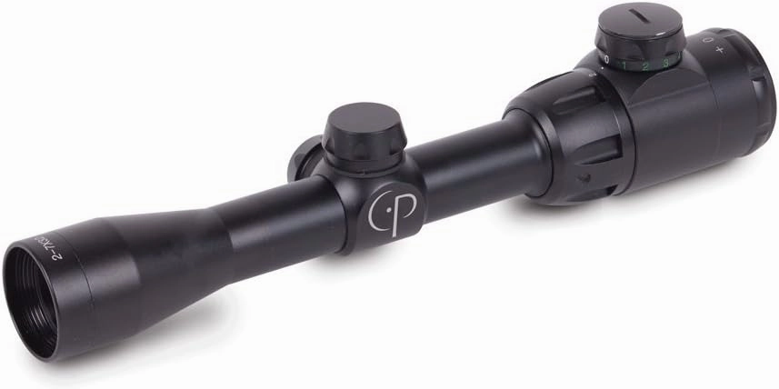 CenterPoint LR273RG2 2-7x32mm Rifle Scope with Illuminated T.A.G. Reticle and Picatinny Rings,black