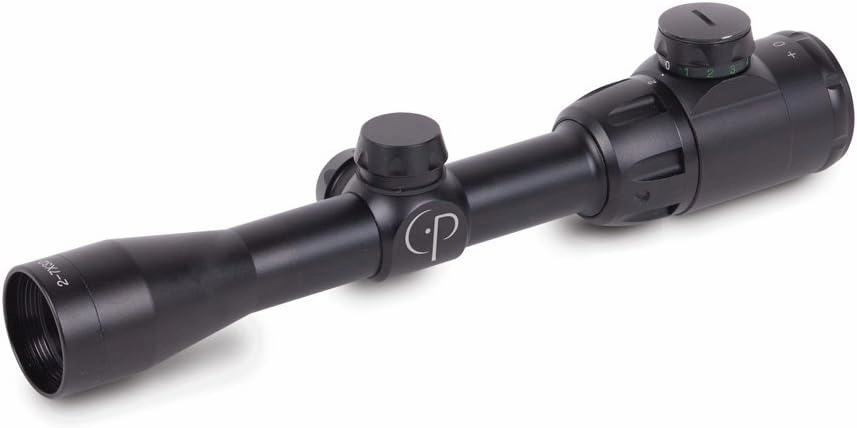 CenterPoint LR273RG2 2-7x32mm Rifle Scope with Illuminated T.A.G. Reticle and Picatinny Rings,black