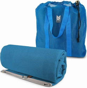 CGEAR RV Camping Mat, Sand Free Outdoor Reversible Rug for Campsite, Backyard, Patio, Deck, and Beach (Blue/Green, 8' x 20')