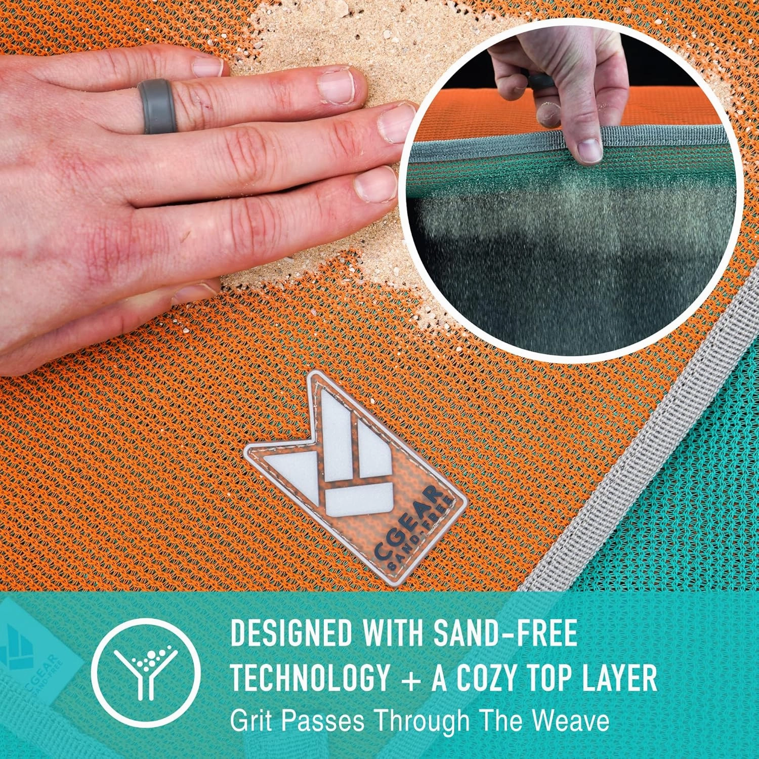 CGEAR RV Camping Mat, Sand Free Outdoor Reversible Rug for Campsite, Backyard, Patio, Deck, and Beach (Orange, 8' x 20')
