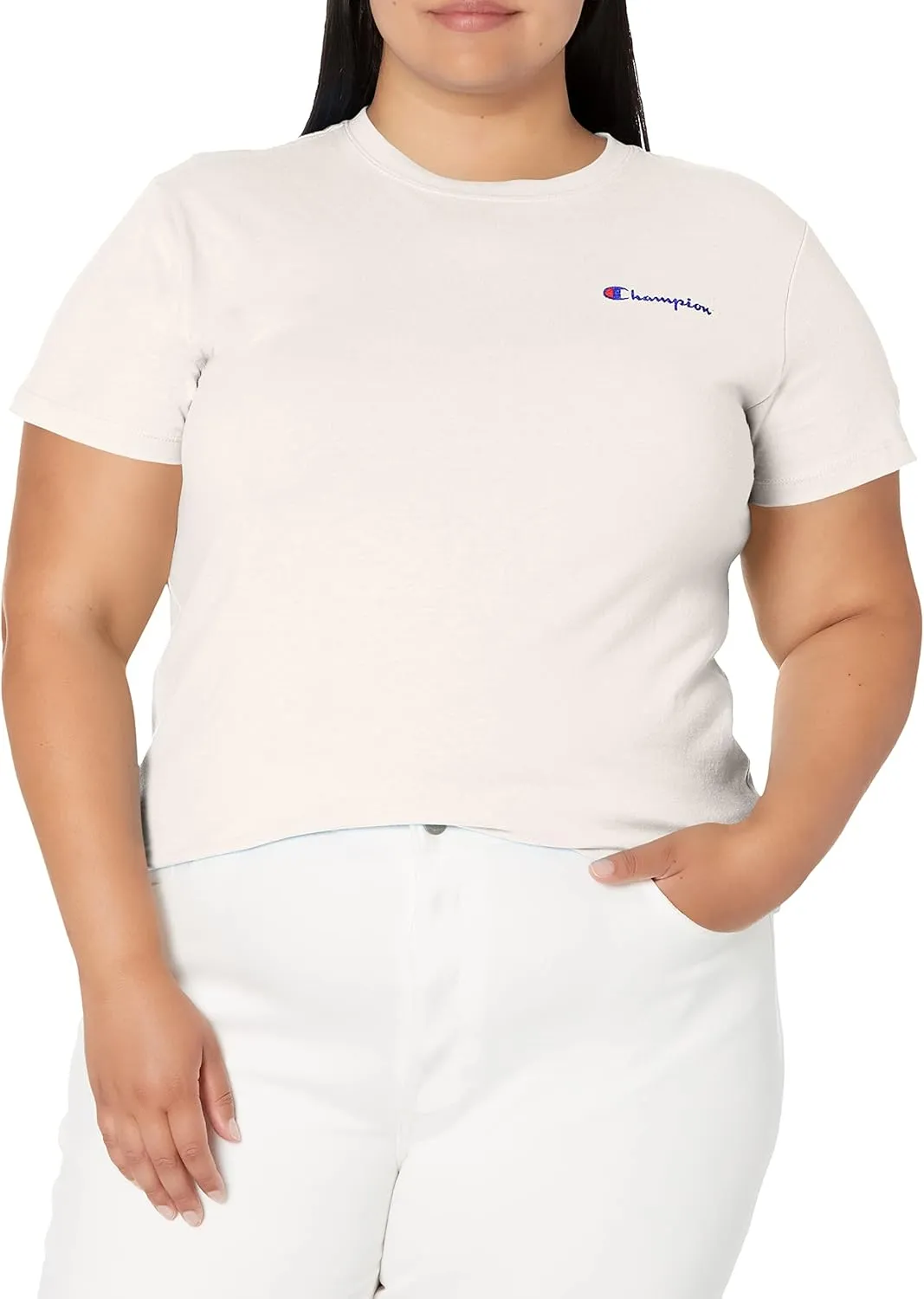 Champion Women's T-shirt, Classic Short Sleeve T-shirt, Lightweight Tee for Women, Script Logo (Plus Size Available)
