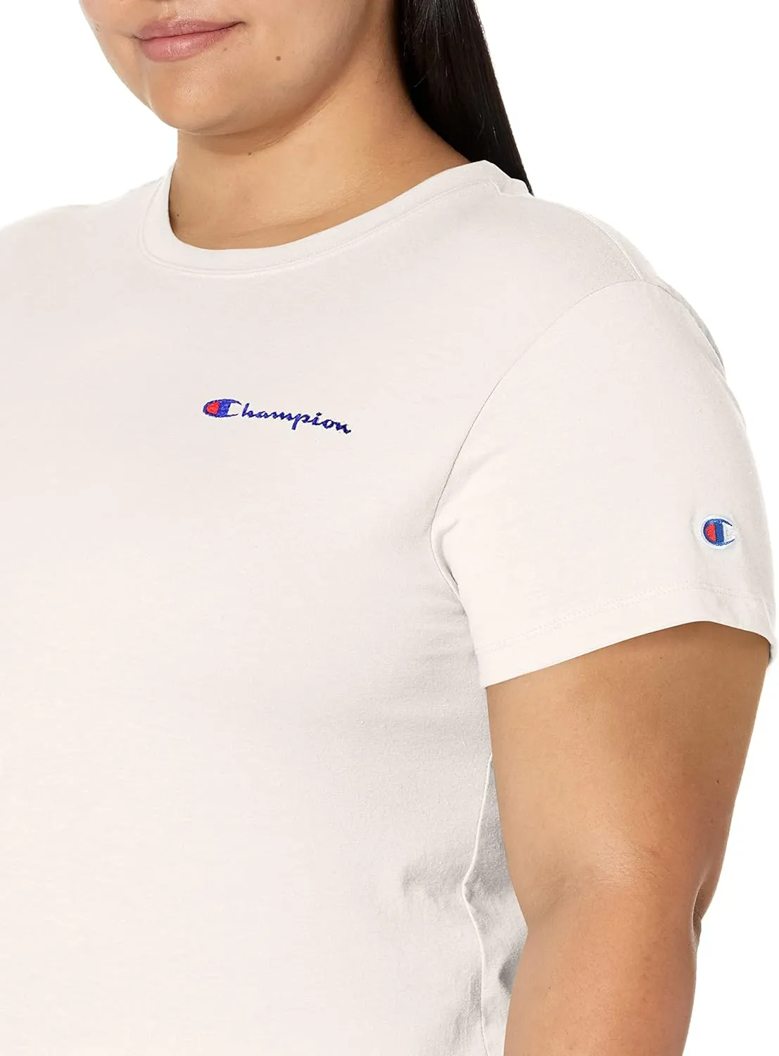 Champion Women's T-shirt, Classic Short Sleeve T-shirt, Lightweight Tee for Women, Script Logo (Plus Size Available)