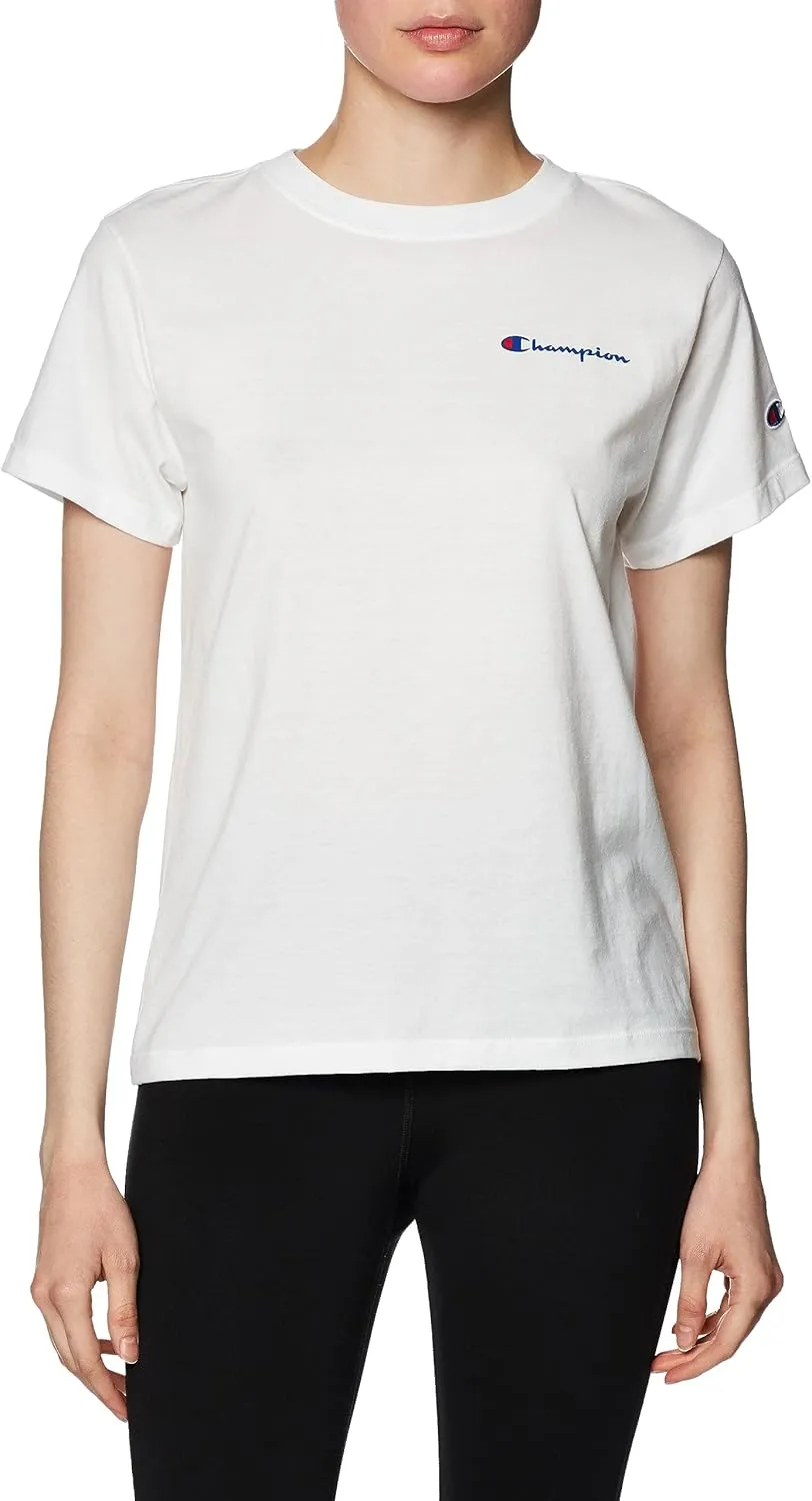 Champion Women's T-shirt, Classic Short Sleeve T-shirt, Lightweight Tee for Women, Script Logo (Plus Size Available)