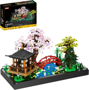 Cherry Blossom Tree Building Set,2280 Pcs Japanese Sakura Tree House Pond Building Kit,STEM Cherry Bonsai Tree Bricks Set, Flower House Micro Blocks Toys, for Adults,Kids 8-14 