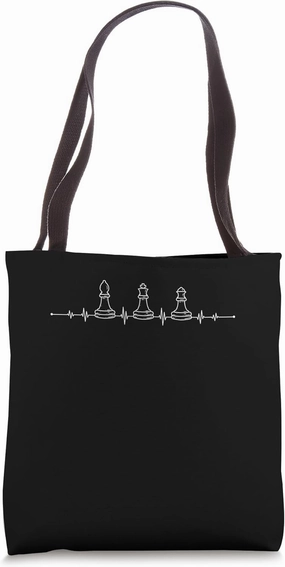 Chess Heartbeat Funny Strategy Board Game Lover Sports Pulse Tote Bag