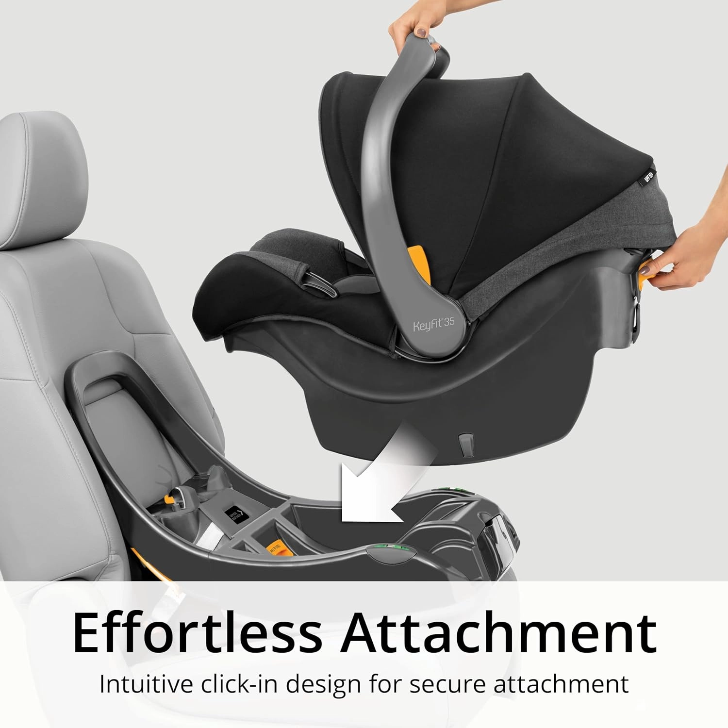 Chicco KeyFit 35 Infant Car Seat and Base - For 4-35 lb Infants, Includes Support, Compatible with Strollers - Cove/Grey