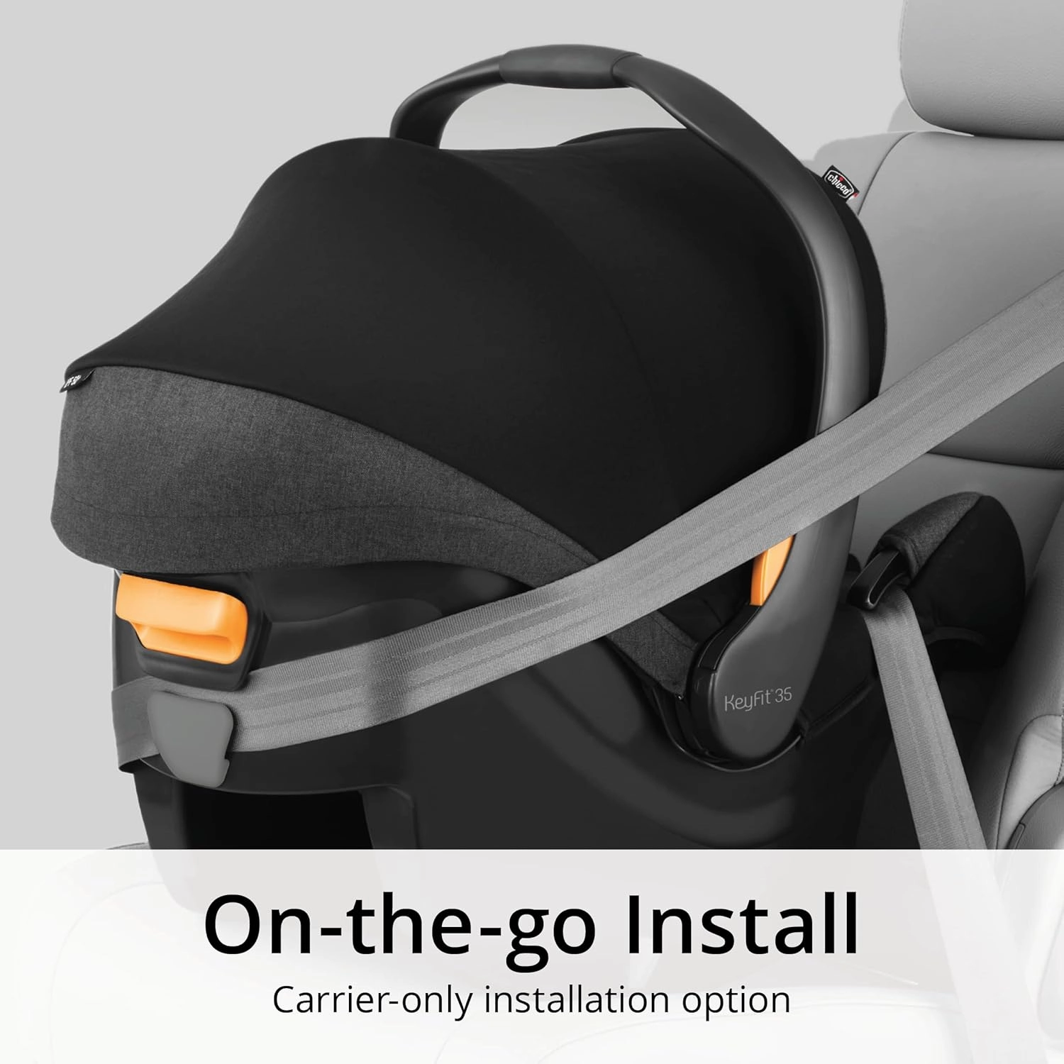 Chicco KeyFit 35 Zip ClearTex Infant Car Seat and Base, Rear-Facing Seat for Infants 4-35 lbs., Zip-Open Privacy Shield, Compatible with Chicco Strollers | Obsidian/Black
