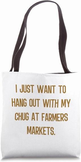 Chug Farmers Market 70s Retro Dog Lover Tote Bag