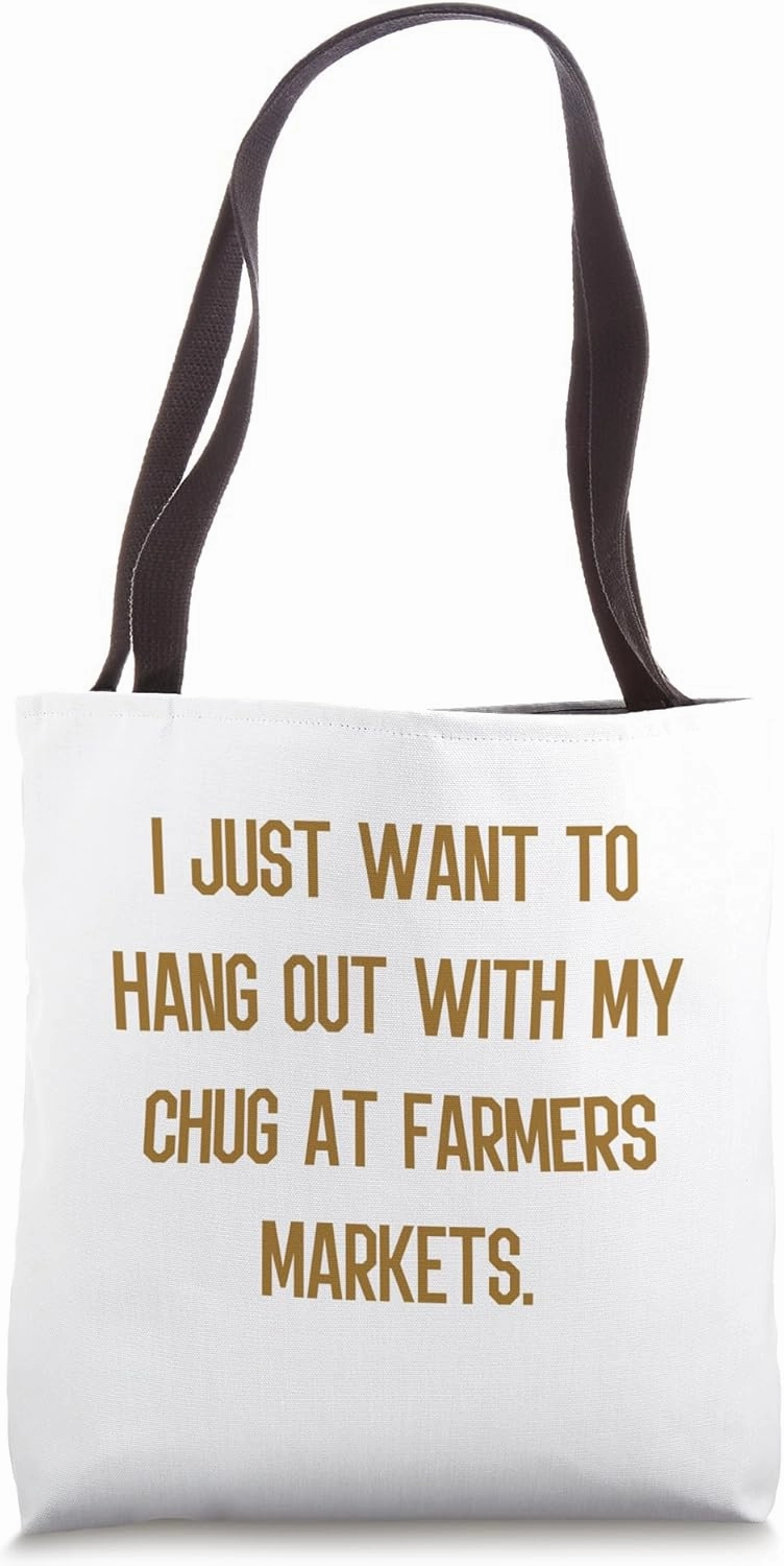 Chug Farmers Market 70s Retro Dog Lover Tote Bag