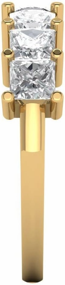 Clara Pucci 2.03 ct Brilliant Princess Cut Synthetic Yellow Moissanite 14k Yellow Gold Bridal Engagement Wedding Eternity Band SZ 6.75
