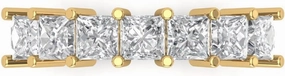 Clara Pucci 2.03 ct Brilliant Princess Cut Synthetic Yellow Moissanite 14k Yellow Gold Bridal Engagement Wedding Eternity Band SZ 6.75