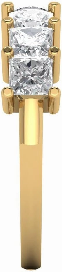 Clara Pucci 2.03 ct Brilliant Princess Cut Synthetic Yellow Moissanite 14k Yellow Gold Bridal Engagement Wedding Eternity Band SZ 6.75