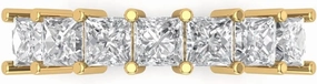 Clara Pucci 2.03 ct Brilliant Princess Cut Synthetic Yellow Moissanite 14k Yellow Gold Bridal Engagement Wedding Eternity Band SZ 6.75