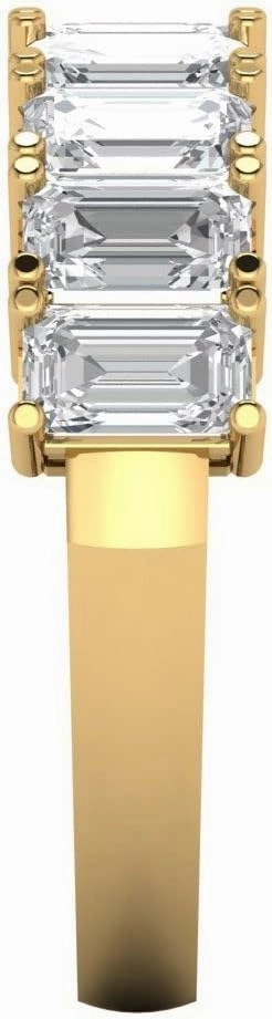 Clara Pucci 2.61 ct Brilliant Emerald Cut Synthetic White Sapphire 18K Yellow Gold Engagement Wedding Eternity Band SZ 6.75