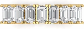 Clara Pucci 2.61 ct Brilliant Emerald Cut Synthetic White Sapphire 18K Yellow Gold Engagement Wedding Eternity Band SZ 6.75