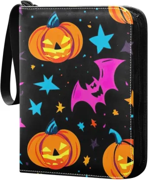 Colorful Featuring Pumpkins Card Binders Trading Card Binder with Sleeves Baseball Card Binder