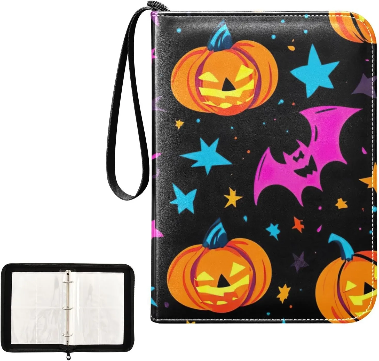 Colorful Featuring Pumpkins Card Binders Trading Card Binder with Sleeves Baseball Card Binder