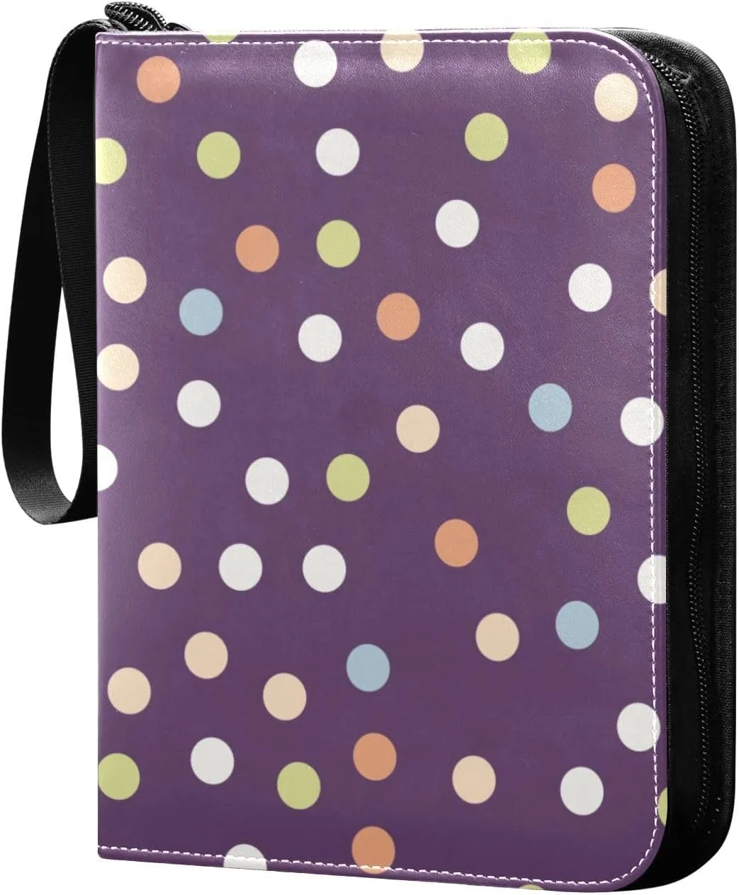 Colorful Polka Dots Card Binder Fits 400 Cards with 50 Removable Sleeves Trading Card Albums Sports Card Binder