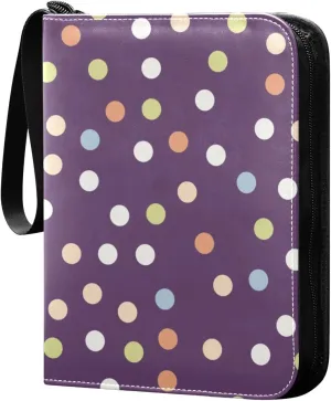 Colorful Polka Dots Card Binder Fits 400 Cards with 50 Removable Sleeves Trading Card Albums Sports Card Binder