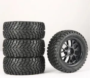 Compatible with Wltoys 144001 Scx10 for Tamiya 1.9 Inch 75mm Off Road Buggy Tires Wheel 12mm Hex Hubs Rubber for 1/14 1/16 1/10 RC Car RC Wheel Tires(B)
