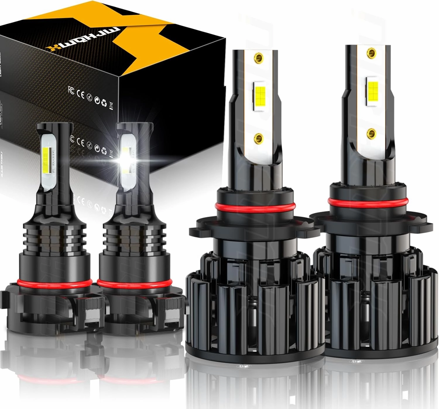 Compatible for 2014 2015 GMC Sierra 1500 Bulbs, 9012 High Beam or Low Beam, 5202 Fog Lights, 4-Pack Combo Kit, Plug n Play, Powersports Bulbs, 6000K Light