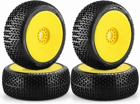 Compatible with HPI for HSP for Bazooka for Camper for Kyosho for ZD for Hongnuo 4PCS 116mm Tires Wheel 17mm Hex Hubs 1/8 RC for Racing Car RC Wheel Tires(Yellow)