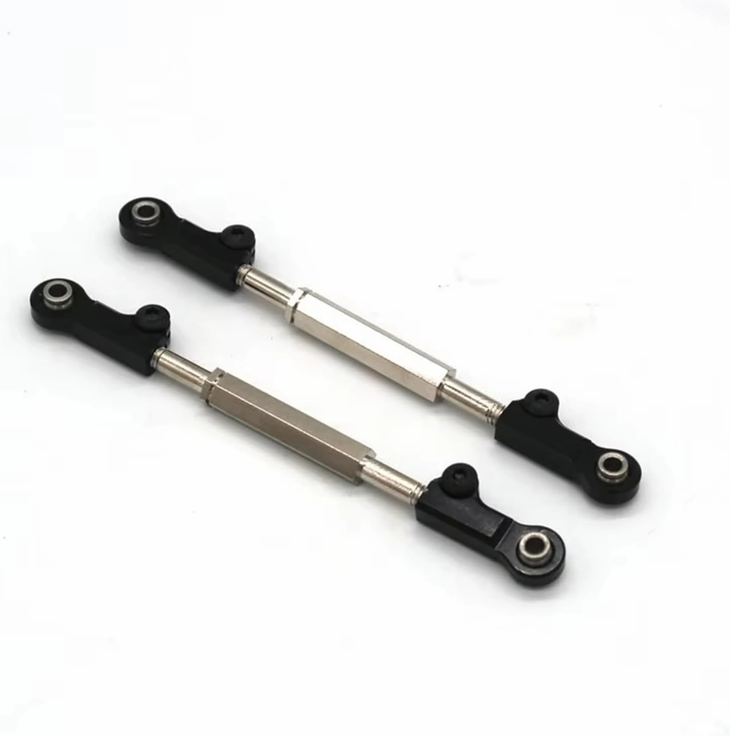 Compatible with JLB 11101 21101 J3 1/10 RC Car for Racing Metal Upgrade Accessories Front Rear for Universal Fixed Steering Rod EA1018 RC Tie Link Rods(Black,4PCS)