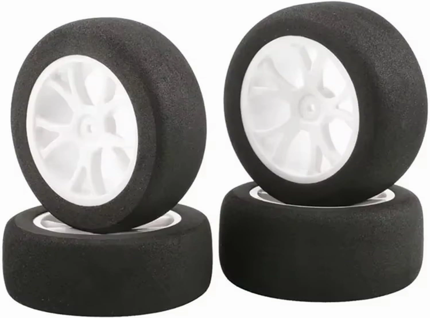 Compatible with Wltoys 144001 124017 124016 144010 Rc Car On Road Foam Tires 85mm Sponge Tire Upgrade Accessories Parts RC Wheel Tires(White)