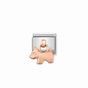 COMPOSABLE CLASSIC LINK 431800/09 DOG CHARM IN 9K ROSE GOLD