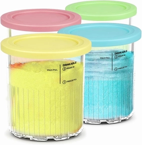 Containers Replacement for Ninja Creami Deluxe 11-in-1 XL Family Size NC500/NC501 Pints - 4 Pack, 24 oz - Dishwasher Safe, BPA-Free, Leak Proof