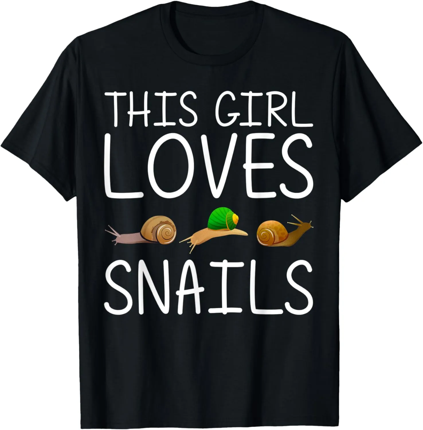 Cool Snail Art For Girls Kid Slug Trumpet Land Garden Animal T-Shirt