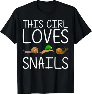 Cool Snail Art For Girls Kid Slug Trumpet Land Garden Animal T-Shirt