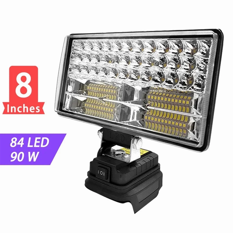 Cordless LED Spotlight 3/4/5/8 Inch for Outdoor Work & Fishing, Handheld Emergency Light Compatible with 20V Battery