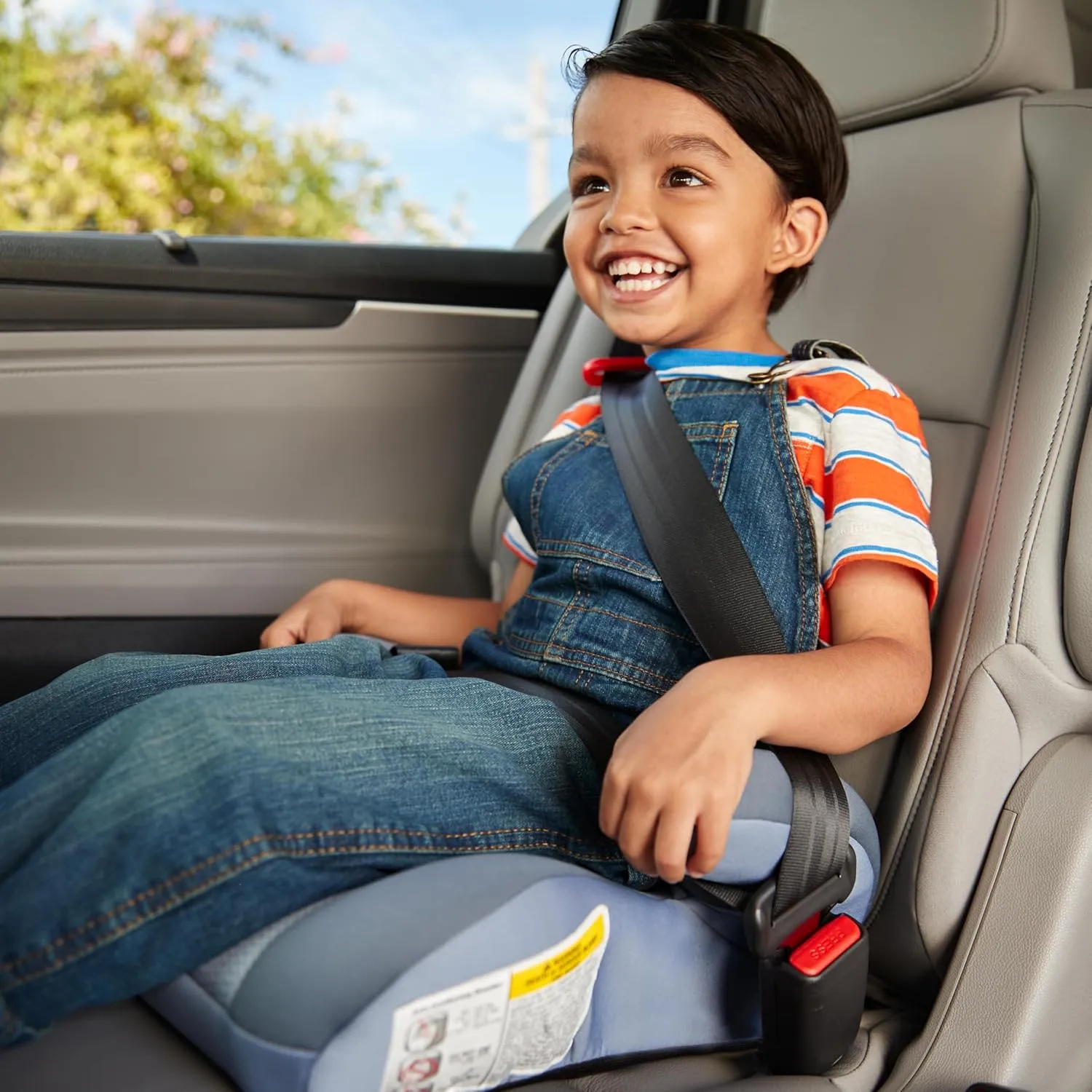 Cosco Topside Backless Booster Car Seat, Lightweight Booster Seats for Cars 40-100 lbs, Backless Booster Seat for Car, Rainbow