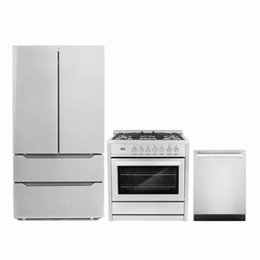 Cosmo 3-Piece, 36″ 240V Dual Fuel Range, 24″ Dishwasher and French Door Refrigerator - COS-3PKG-008