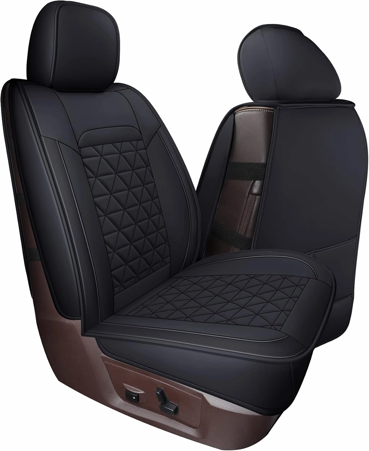 Coverado Ram Seat Covers Full Set, Waterproof Ram 1500 Seat Cover Compatible with 2002-2025 Dodge RAM 1500 2500 3500 Crew Quad Cab with Curved Bench, Black