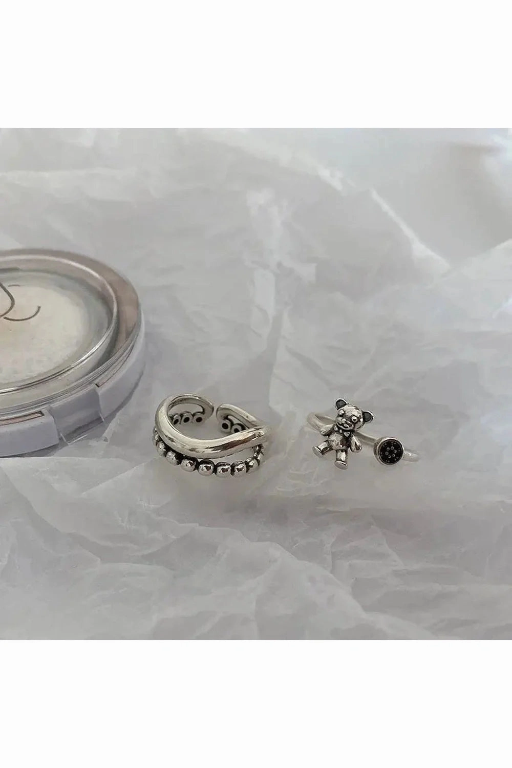 Creative Silver Bear Rings