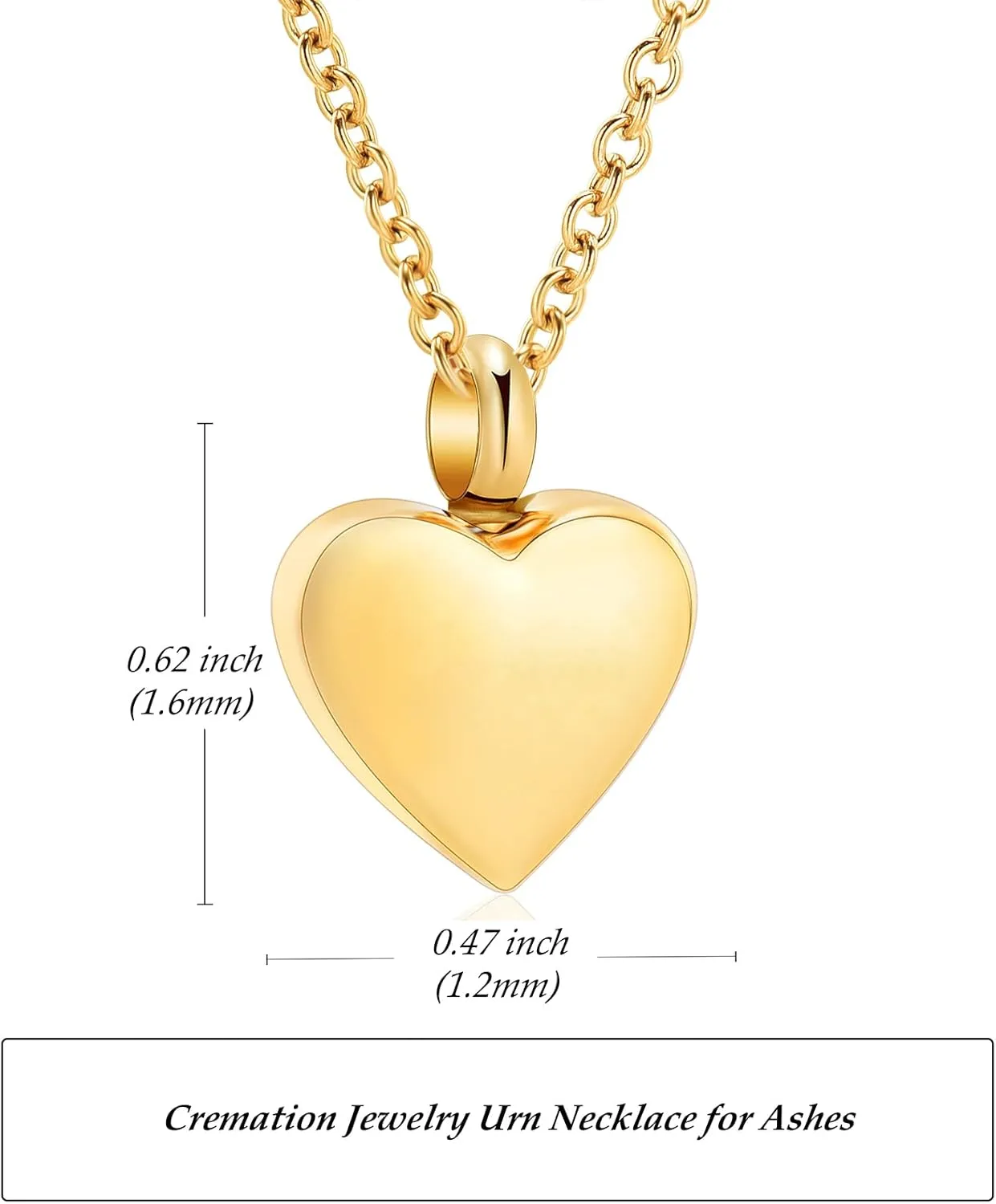 Cremation Jewelry Small Heart Urn Necklaces for Ashes for Women Men Memorial Keepsake Urns Pendant for Human Ashes Necklace