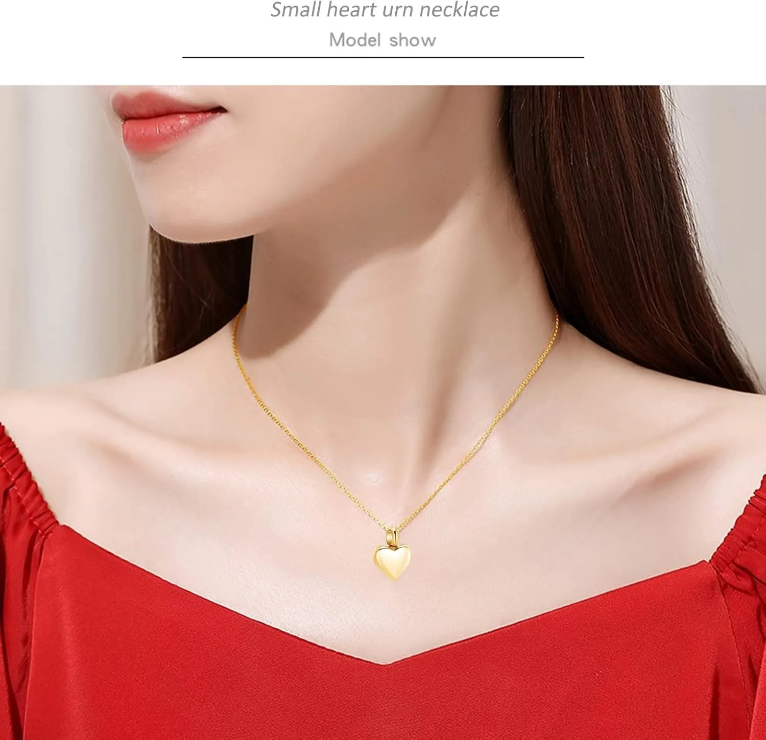 Cremation Jewelry Small Heart Urn Necklaces for Ashes for Women Men Memorial Keepsake Urns Pendant for Human Ashes Necklace