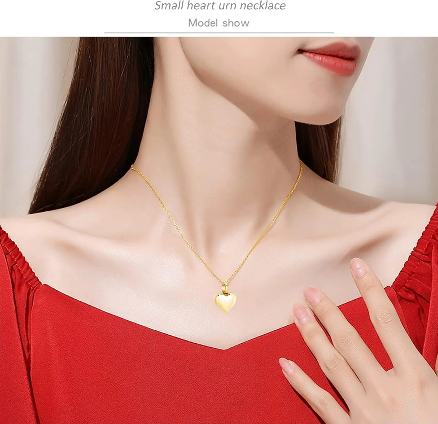 Cremation Jewelry Small Heart Urn Necklaces for Ashes for Women Men Memorial Keepsake Urns Pendant for Human Ashes Necklace