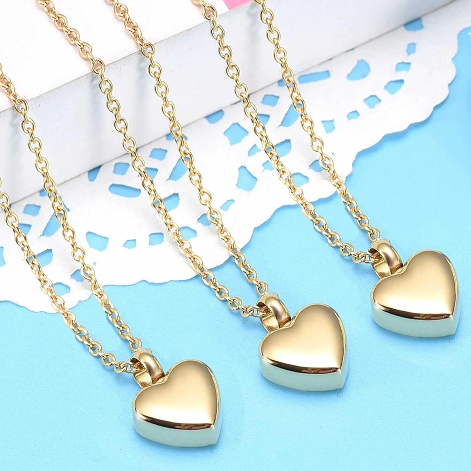 Cremation Jewelry Small Heart Urn Necklaces for Ashes for Women Men Memorial Keepsake Urns Pendant for Human Ashes Necklace